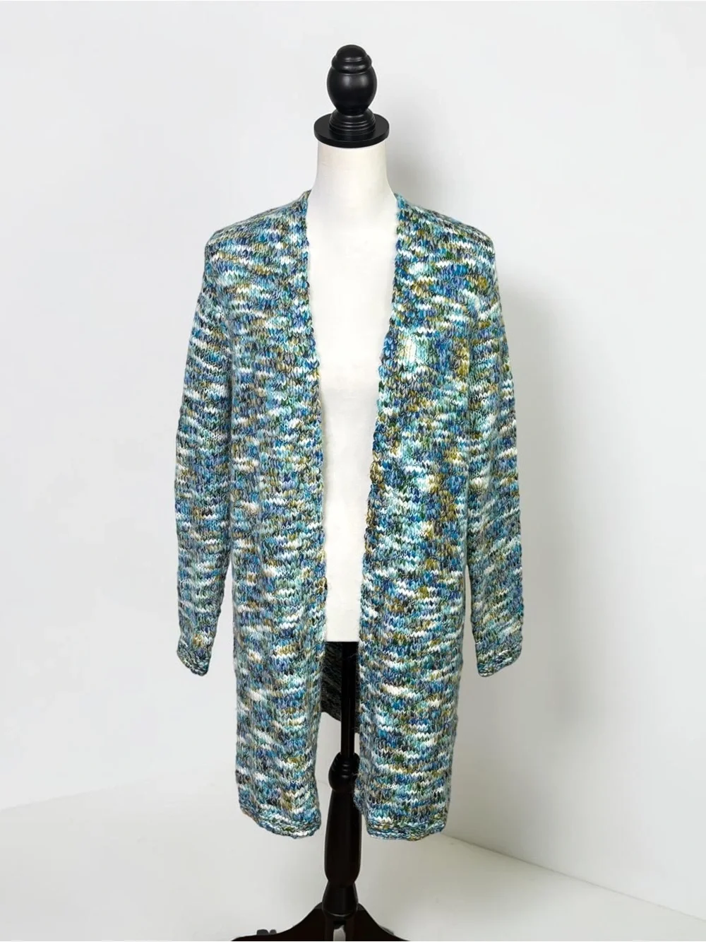 J. Jill Clarendon Space Dye Open Front Knit Duster Cardigan Size S